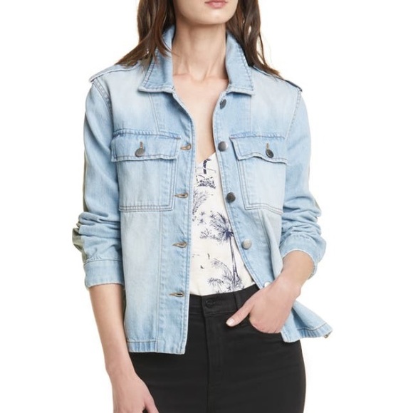 Frame Cargo Mix Denim Shirt Jacket - Picture 1 of 14